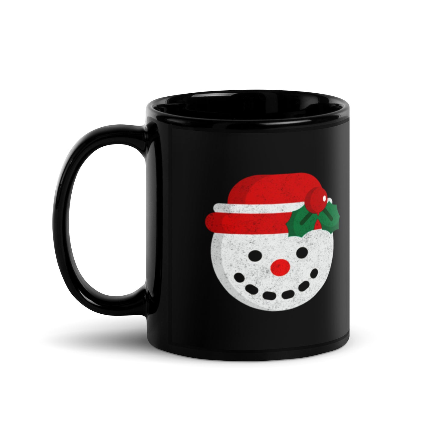 Snowman - Black Glossy Mug