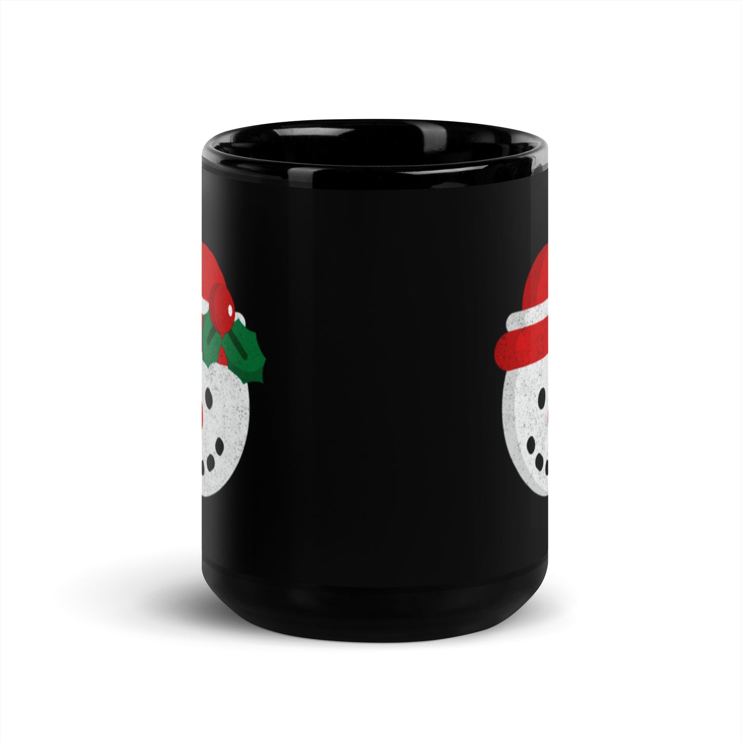 Snowman - Black Glossy Mug