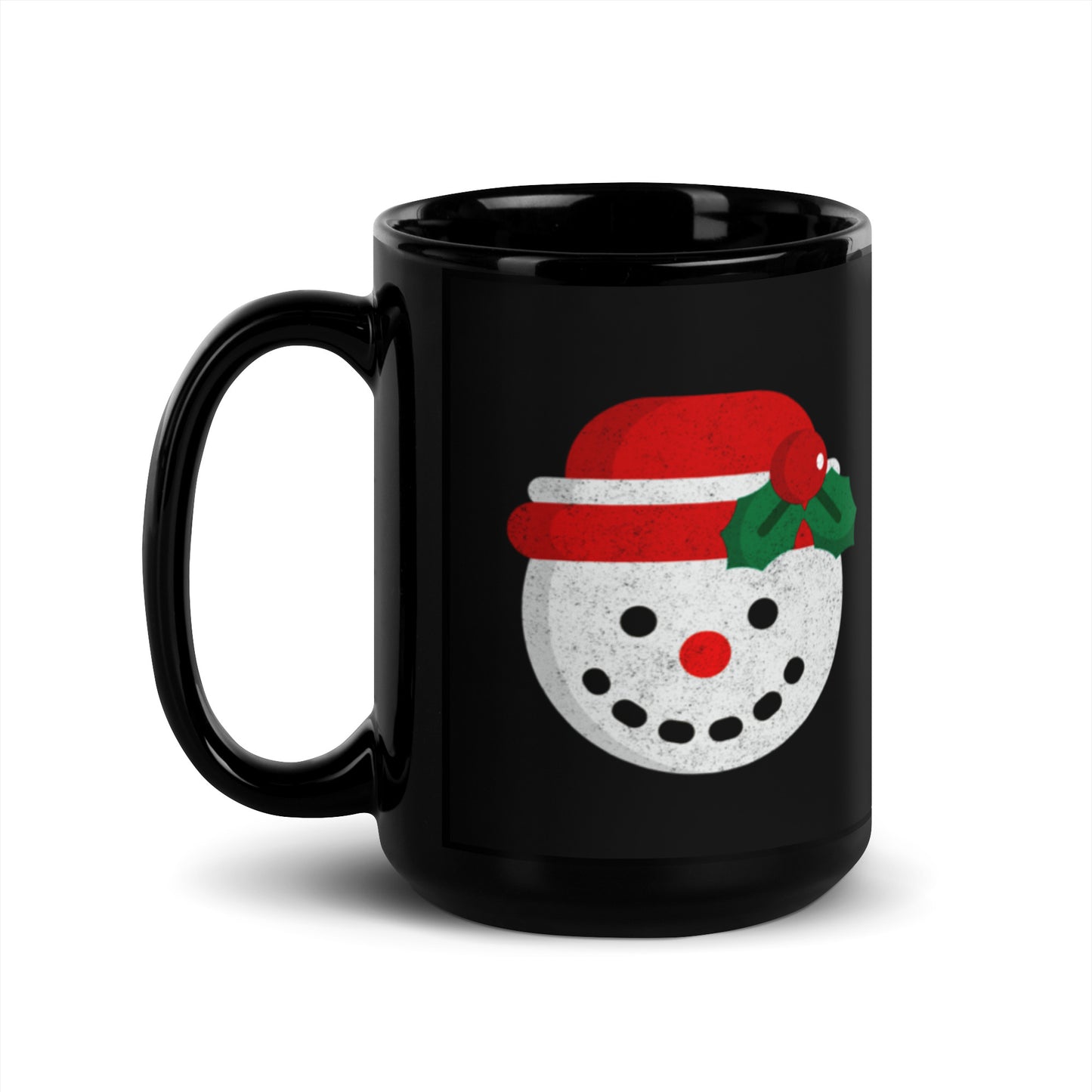 Snowman - Black Glossy Mug