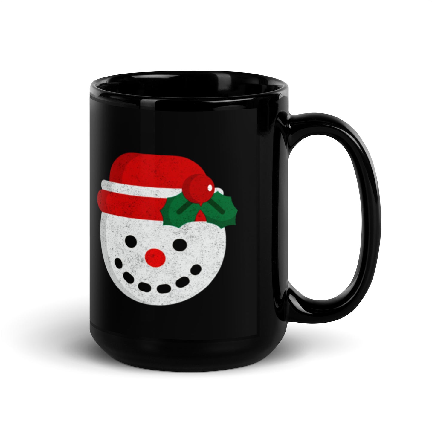 Snowman - Black Glossy Mug