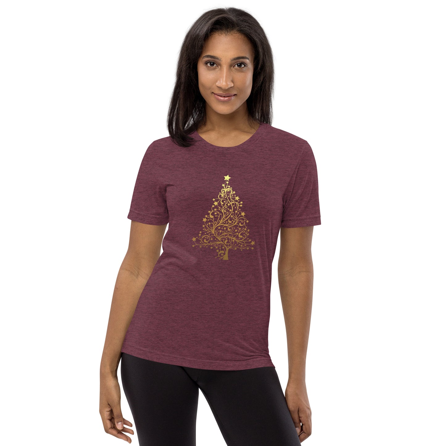 Gold Christmas tree - Short sleeve t-shirt