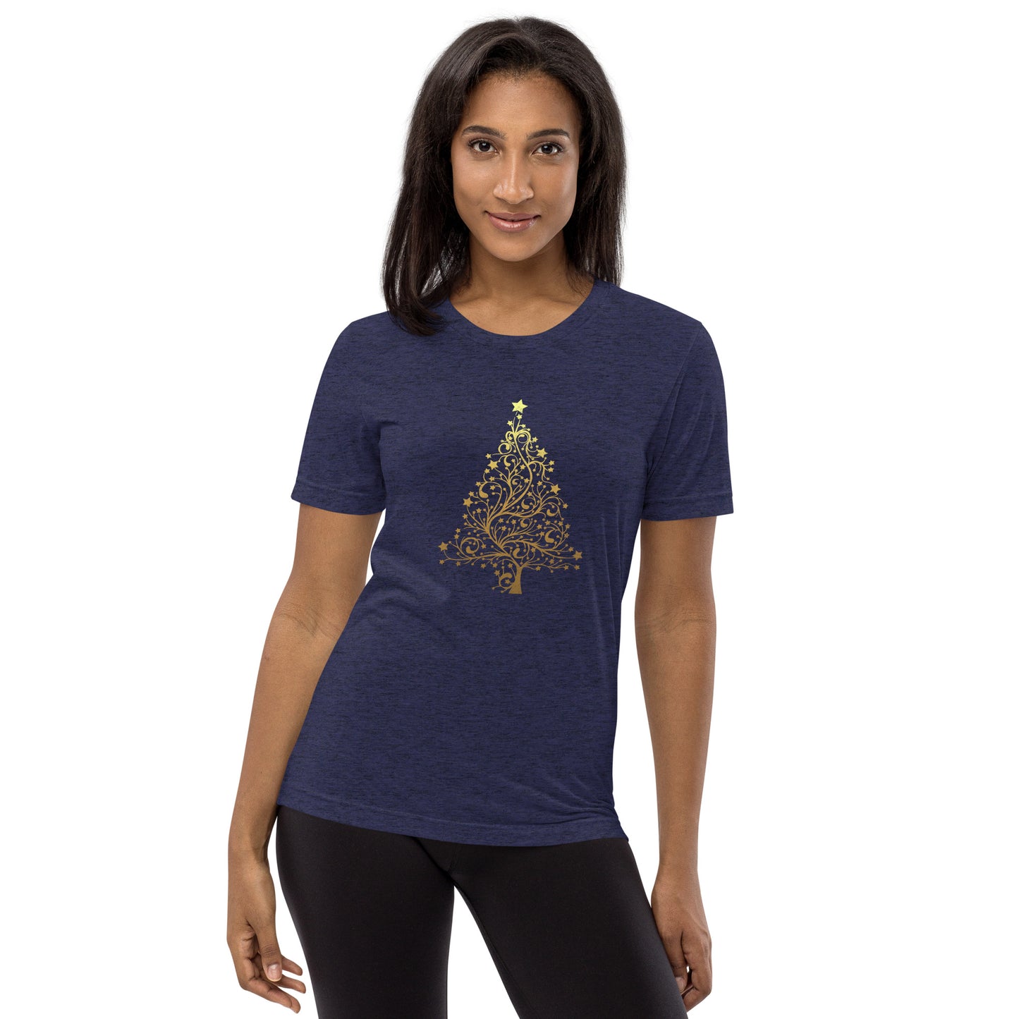 Gold Christmas tree - Short sleeve t-shirt