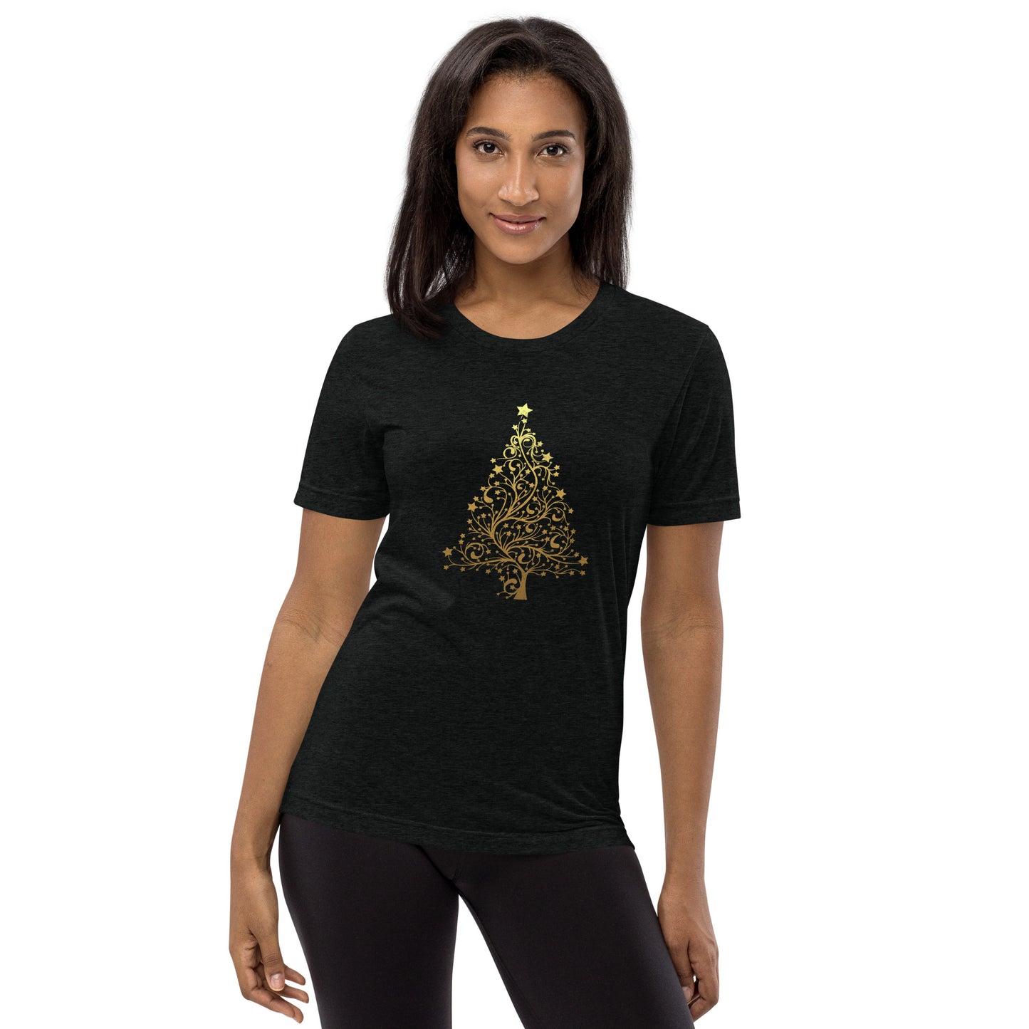 Gold Christmas tree - Short sleeve t-shirt