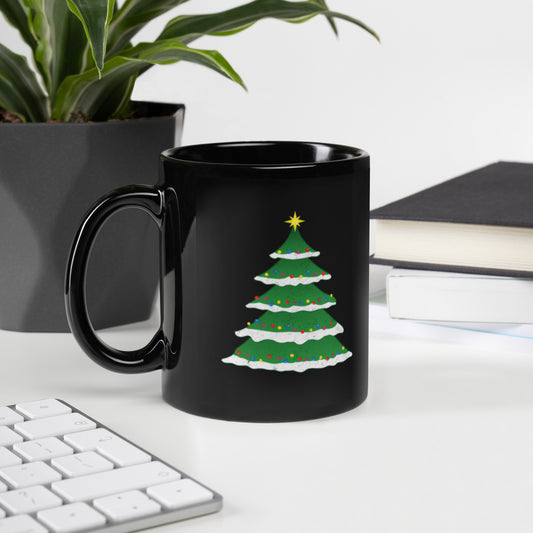 Christmas tree - Black Glossy Mug