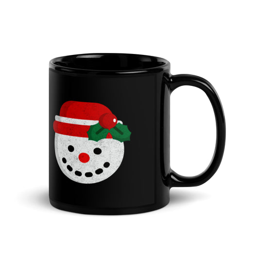 Snowman - Black Glossy Mug