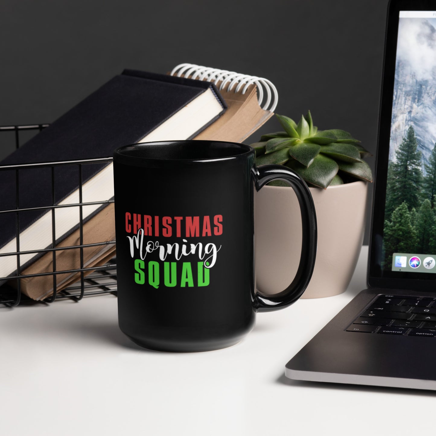 Christmas morning squad - Black Glossy Mug