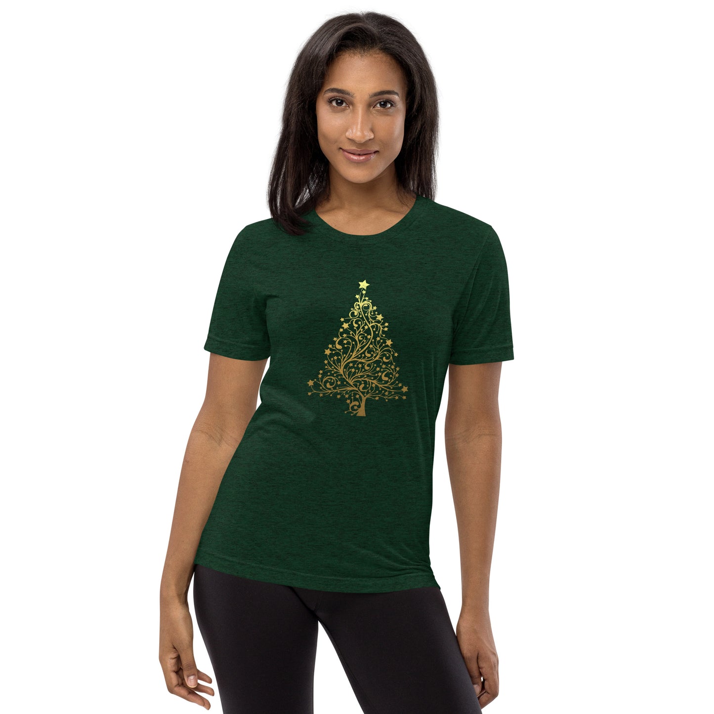 Gold Christmas tree - Short sleeve t-shirt