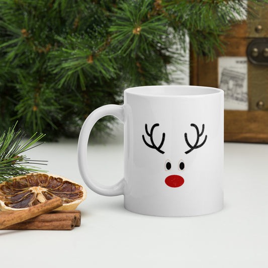 Reindeer - White glossy mug