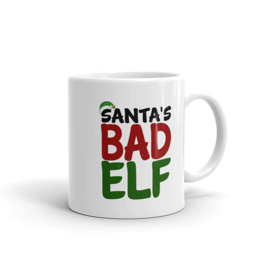 Santa's bad Elf - White glossy mug