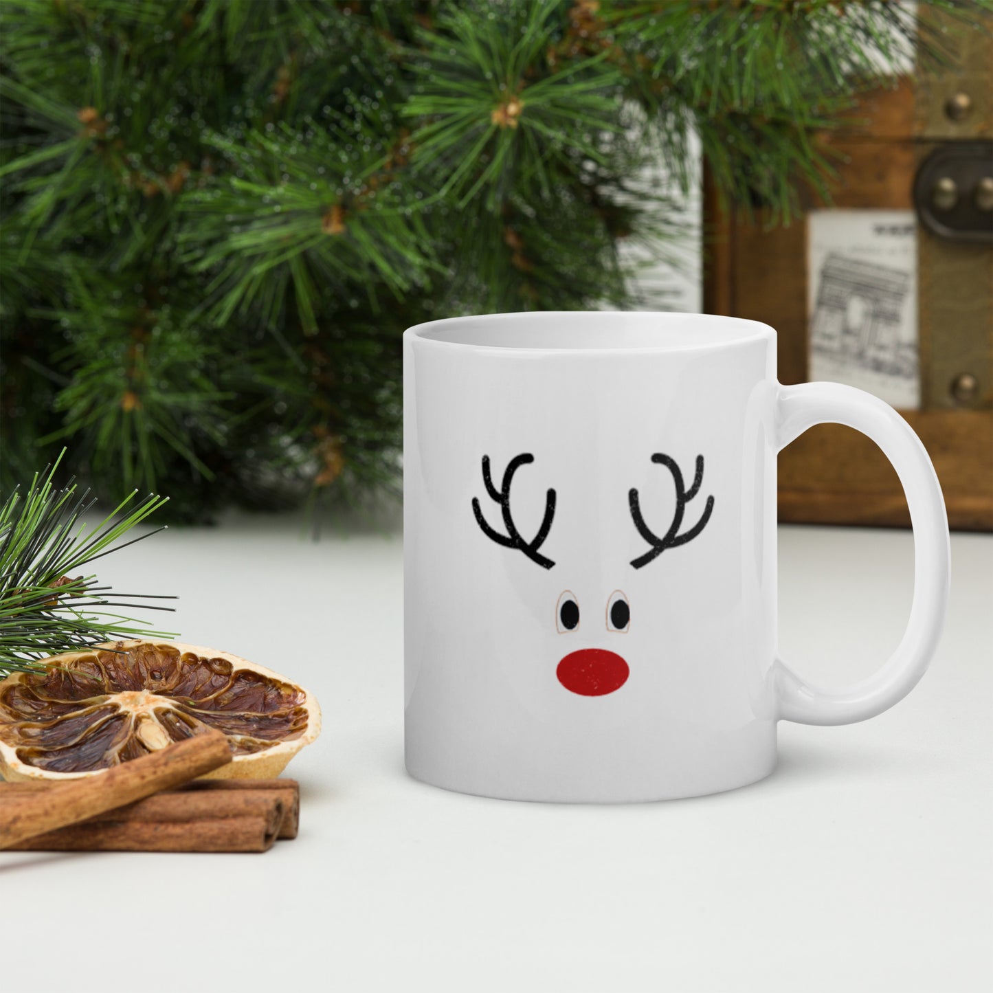 Reindeer - White glossy mug