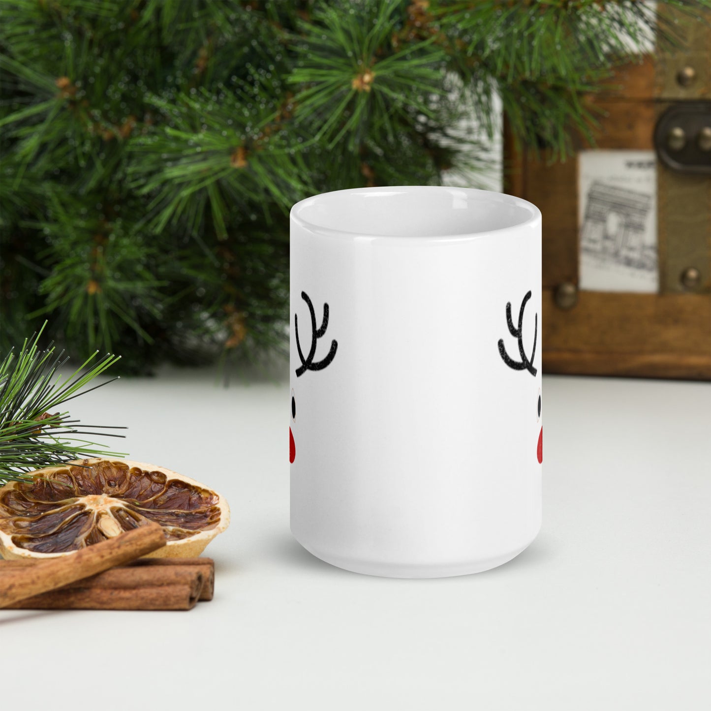 Reindeer - White glossy mug