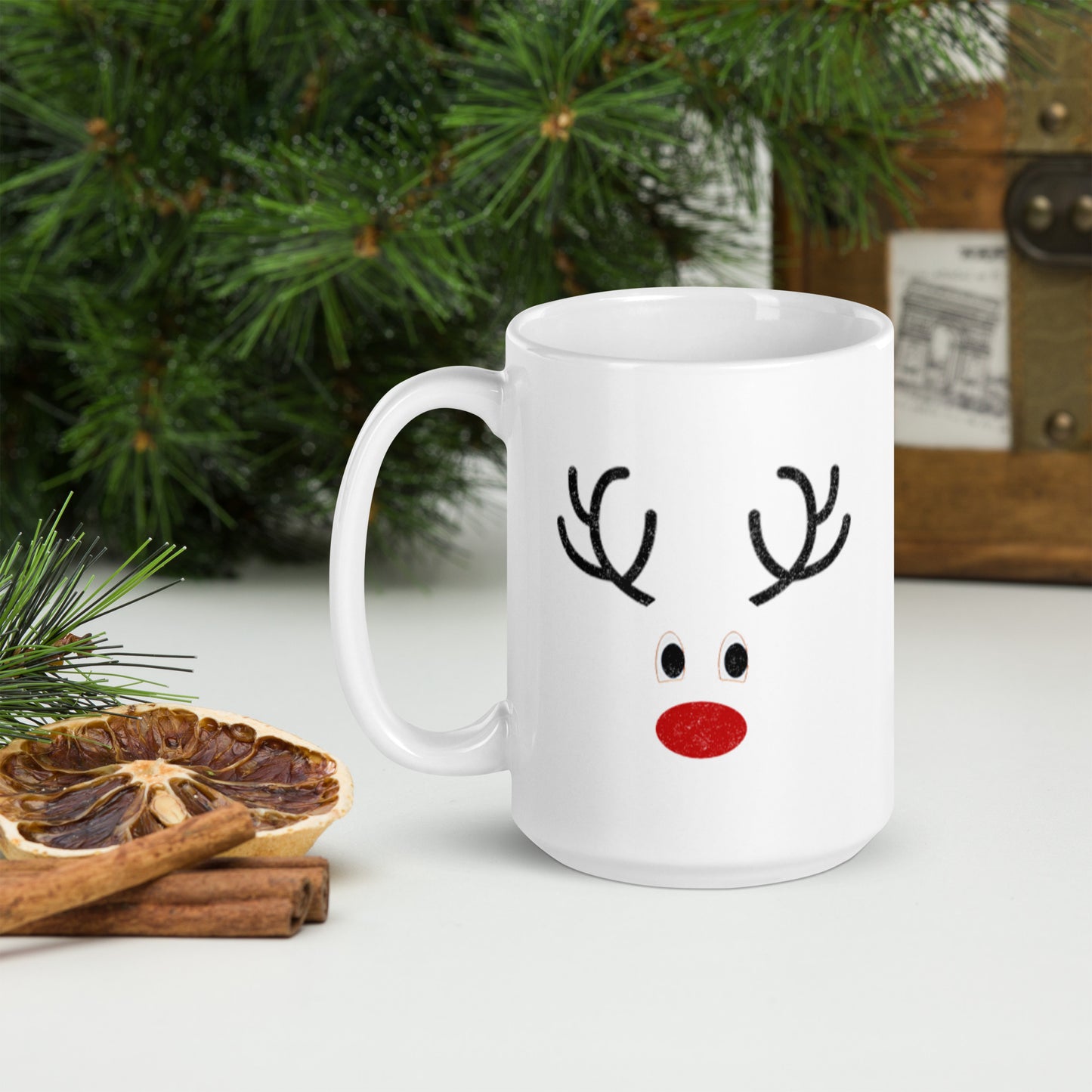 Reindeer - White glossy mug