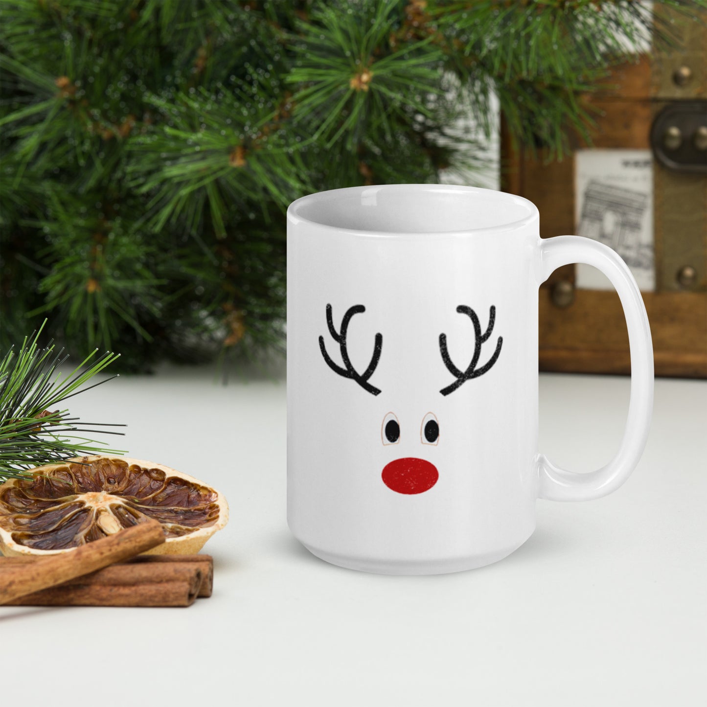 Reindeer - White glossy mug